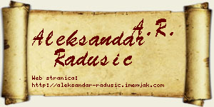 Aleksandar Radušić vizit kartica